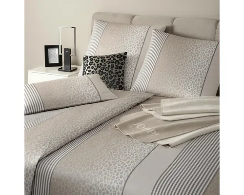 JOOP Bettwäsche Leo cream 155x200 cm - Luxuriöses Design für stilvolle Schlafzimmer - Hochwertige Bettwäsche aus 100% Mako-Satin, bietet optimales Schlafklima und ist pflegeleicht. Mit elegantem Leoparden Dekor und verdecktem Reißverschluss für einfachen Bezug.