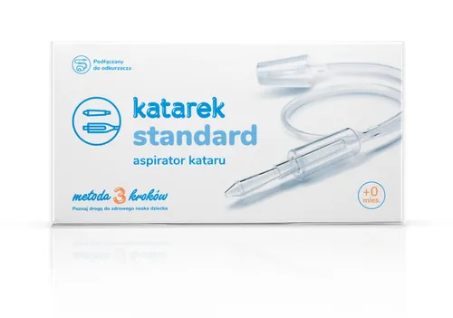 Katarek Aspirator 2018 - Standard - Effektiver Nasensauger für Babys, transparentes Design für einfache Sichtbarkeit und Hygiene, ideal für die Pflege von Kleinkindern.
