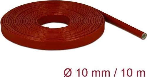 DeLOCK Fire-Proof Sleeving Silicone-Coated - Flexible Kabelleitung, 10,0m in Rot für optimalen Brandschutz und Flexibilität