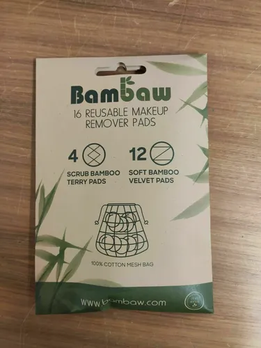 Bambaw Waschbare Abschminkpads 16 Wiederverwendbare Wattepads Baumwolle  (UR)