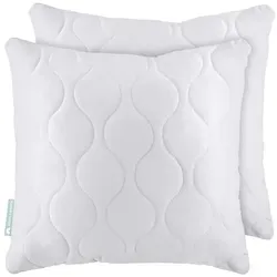 Gentle North Microfaserkissen Kopfkissen- 2er Set Kissen für Bett und als Dekokissen, Füllung: 100% Polyester, Seitenschläfer, Seitschläfer, Rückenschläfer, Bauchschläfer, Reißverschluss für Füllung - waschbar - allergikerfreundlich 50 cm x 50 cm