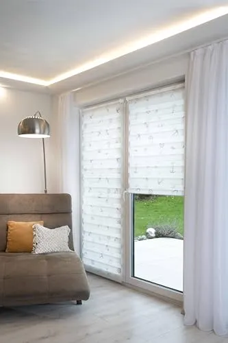 K-Home Doppelrollo "MARITIM" mit Anker-Motiv, 150cm, Klemmfix - Stylisches Klemmfix Doppelrollo "MARITIM" für flexiblen Lichtschutz. Einfach zu montieren, ideal für Mietwohnungen. Genießen Sie modernes Design und individuelle Lichtregulierung ohne Bohren.
