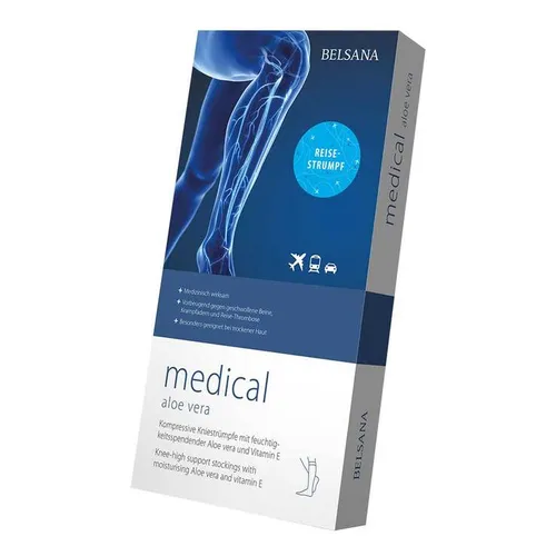 Belsana med aloe AD Kompressionsstrumpf Größe M 36-38 beige - Arzneimittel für optimale Unterstützung, mit Aloe Vera für extra Hautpflege und Komfort. Perfekt für den täglichen Gebrauch.