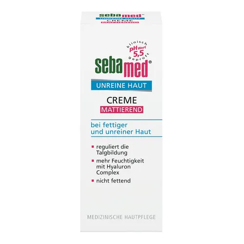 Sebamed Unreine Haut mattierende Creme - Medizinische Körperpflege für fettige und unreine Haut, reguliert die Talgbildung und reduziert Fettglanz für ein mattiertes Hautbild.