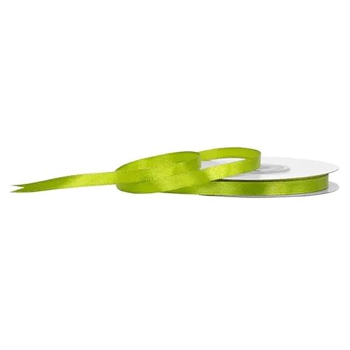Satinband 6mm x 25m Rolle - FARBAUSWAHL in 3/6/12/18/25/38/50/75/100mm - farbecht & waschbar - Schleifenband für Ostern - Geschenkband zum Verpacken Dekorieren Basteln - Lindgrün 548H