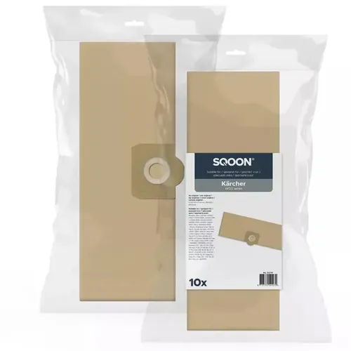 Staubsaugerbeutel SQOON für Kärcher WD3 Serie aus Papier 10 Stück, ersetzt Original 6.959-130.0 (Kärcher) & ZR816001 32119
