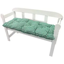 NYVI Bankauflage Ibiza 140x50 - Bequeme Sitzauflage für Gartenbänke - Auflage für Gartenbänke in kariertem grün, mit 80 mm Schaumstoffflocken-Füllung für höchsten Sitzkomfort. Ideal für entspannte Stunden im Freien.