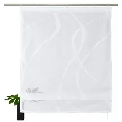 OTTO home Raffrollo Cellino, mit Klettband, Transparent, klassisch gewirkte Netzoptik, Polyester, Wellen weiß 120 cm x 140 cm