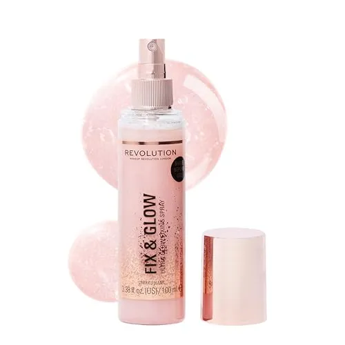Revolution Beauty Fix & Glow Fixing Spray, Illuminating & Hydrating, Vegan & Cruelty-Free, 100ml