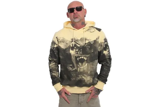 Yakuza Herren Horror Allover Kapuzenpullover, Pale Banana, S - KUSCHELIGER HOODIE: Hochwertige Baumwollmischung mit langlebigen Prints für deinen Alltag. Lässige Passform und doppellagige Kapuze garantieren hohen Tragekomfort. Perfekt kombinierbar mit weiteren Yakuza-Modellen.
