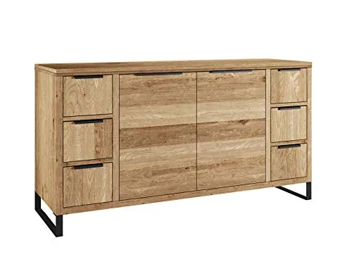 Woodkings Sydney Waschtisch 138x60x45 cm - Massivholz Wildeiche Doppelwaschtisch mit viel Stauraum: 2 Türen und 6 Schubladen bieten Platz für Ihre Badezimmerutensilien. Individuell anpassbar und flexibel montierbar, ideal für Ihr Bad!