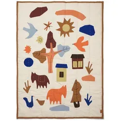 Ferm Living - Village Steppdecke 110 x 80 cm, multicolor