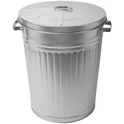 Spetebo Zink Abfalleimer mit Deckel - 55 Liter - Küchenabfalleimer mit abnehmbarem Deckel für einfaches Entnehmen der Müllsäcke, ideal für den Außenbereich und mit 55 L Fassungsvermögen.