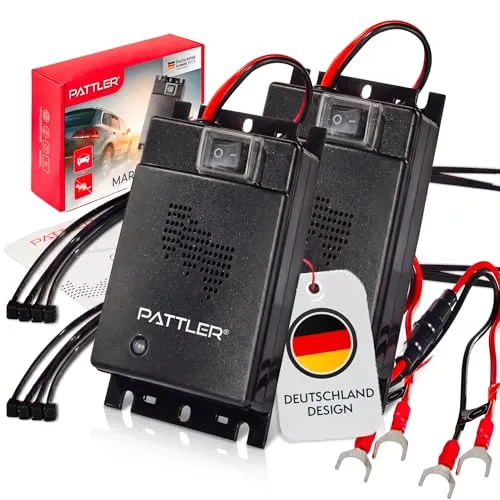 PATTLER® Marderschreck Auto - Effektive Marderabwehr mit Ultraschall - Schützen Sie Ihr Auto vor Mardern mit unserem effektiven Ultraschallgerät. Einfache Installation an der 12V Autobatterie in nur 5 Minuten. Hohe Töne stören Marder, sind aber für Menschen und Haustiere unhörbar.