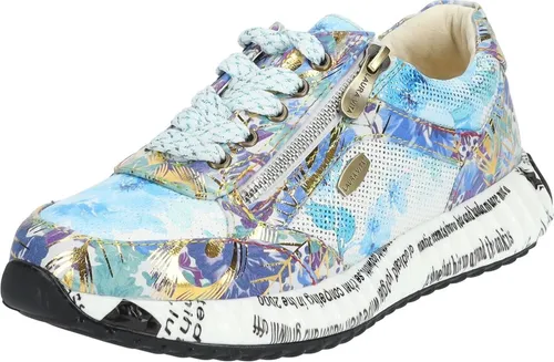 Laura Vita Sneaker Blau in Größe 41 - Exklusiver Sneaker von Laura Vita in Blau mit verspieltem Muster. Individuell anpassbare Schnürung und herausnehmbare gepolsterte Decksohle für optimalen Tragekomfort. Der praktische Reißverschluss sorgt für einfaches An- und Ausziehen.