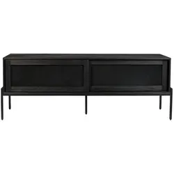 Zuiver »Hardy« Sideboard schwarz - Elegantes Sideboard Hardy in klassischem Schwarz. Mit 2 Fächern und Schiebetüren für optimalen Stauraum. Eichenfurnier und stabiler Eisenrahmen machen es zum stilvollen Hingucker im Wohnbereich. Maße: 160 x 60 x 45 cm.