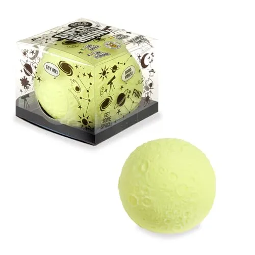 TRENDHAUS 967992 - XXL Anti-Stress Squeeze Super Moon, ca. 10 cm, Squishy in Mond-Form, nachtleuchtend, Stressball für Kinder und Erwachsene