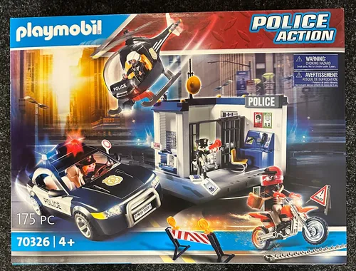 Playmobil Polizei Action Set 70326 - Öffentliche Dienste - Spannendes Polizeigebäude für kreative Spielstunden, ideal für kleine Detektive und Action-Fans.
