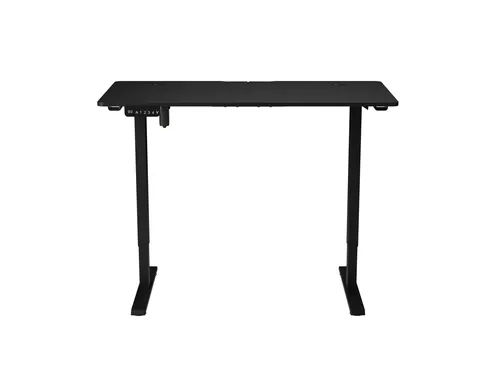 Juskys Schreibtisch Office Stand - Kinderschreibtisch mit elektrischem Höhenverstellmechanismus, ideal für ergonomisches Arbeiten und ausgestattet mit praktischer Headset-Halterung und Kabelführung.