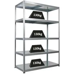 PROREGAL Schwerlastregal Steel Eagle 180x120x60cm - Stabiles Schwerlastregal Steel Eagle von PROREGAL mit 5 verstellbaren Fachböden, einfache Steckmontage und Traglast von 130kg pro Fachboden. Ideal für Werkstatt, Garage oder Haushalt.