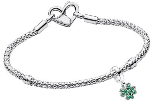 Pandora Charm-Armband Vierblättriges Kleeblatt Starter-Set - Silberarmbänder mit einem charmanten vierblättrigen Kleeblatt-Design, aus hochwertigem Sterlingsilber, perfekt als Glücksbringer für jeden Anlass.