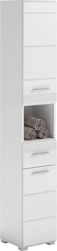 Hochschrank INOSIGN "Malmö" - 30 cm, 2 Türen, 1 Schubkasten - Bad-Hochschrank aus FSC-zertifiziertem Holzwerkstoff, mit modernem Hochglanz-Finish und variablen Einlegeböden für optimale Stauraumnutzung.