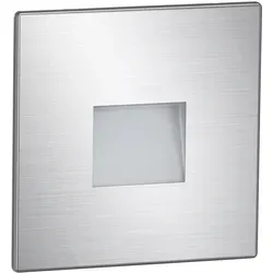ledscom.de LED Treppenlicht/Wandeinbauleuchte FOW für innen und außen, Downlight, eckig, edelstahl, 85 x 85mm, warmweiß