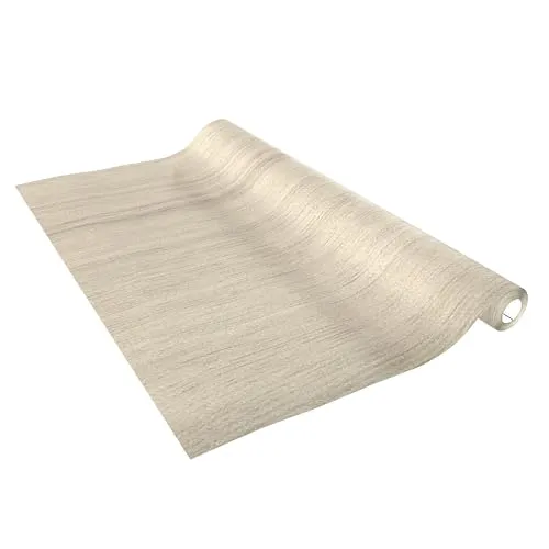 Venilia Möbelfolie selbstklebend, Eiche Beige Holzoptik, 45 cm x 2 m, Deco Standard, PVC, langlebig, einfache Entfernung, hitzebeständig, reißfest, 55584