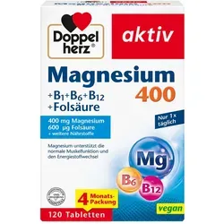 Doppelherz Magnesium 400 + B1 + B6 + B12 + Folsäure 120 St