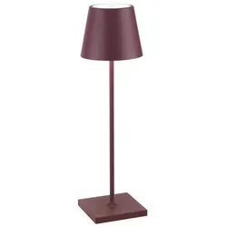 Zafferano Poldina Pro Akku Tischleuchte 380 mm Bordeaux - Elegante, kabellose Tischleuchte mit Touch-Bedienung – dimmbar und wetterfest, ideal für Innen- und Außenbereiche.