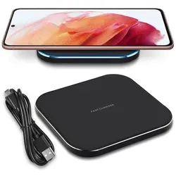 QI Ladegerät für Samsung Galaxy S25 S24 S23 S22 Plus Ultra kabellos Ladestation - Schwarz