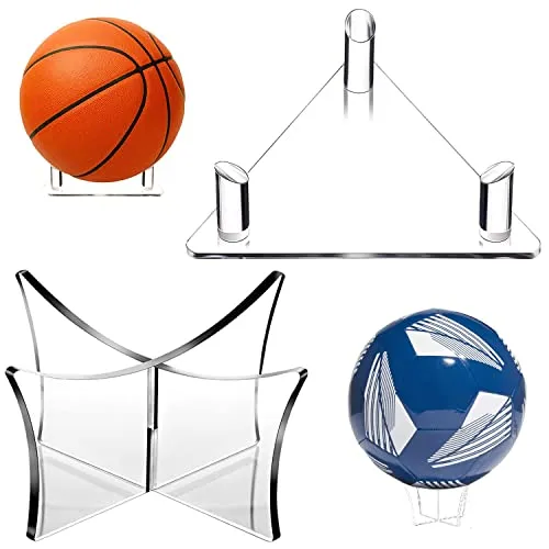 GIAK Ball Ständer Ball Halterung Display Halter für Fußball Fußball Basketball Volleyball Rugby Ball, Transparent Acryl(2 PCS)