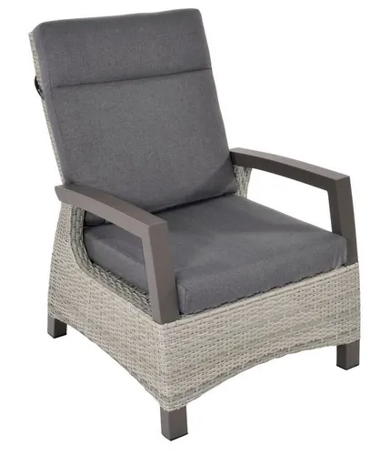 Lesli Living Loungesessel "Prato Mountain" beige/taupe – Stufenlos verstellbare Rückenlehne - Sessel für den Außenbereich mit luxuriösem Mix-Polyrattan-Geflecht und stufenlos verstellbarer Rückenlehne für individuellen Komfort. Ideal für entspannte Stunden auf Terrasse oder im Garten.