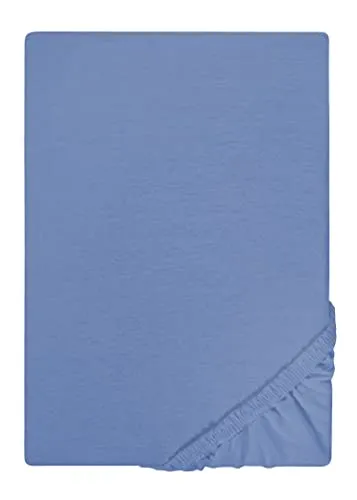 Traumhaft Schlafen - Castell - Markenbettwäsche 0077113 Spannbetttuch Jersey Stretch 1x 140x200 cm - 160x200 cm, blau