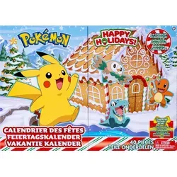 Pokémon PKW3066 - Battle Figure Adventskalender, offizieller Kalender mit 24 weihnachtlichen Überraschungen und exklusivem glänzendem Finish