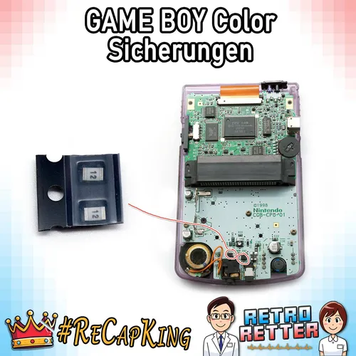 2x Sicherungen (F1 & F2) für Game Boy Color Mainboard - GBC Platine