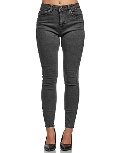 Tazzio High Waist Skinny Jeans F101 Anthrazit 40 - Damen-Jeanshosen mit hohem Tragekomfort und Stretchanteil für optimale Passform. Ideal kombinierbar und zeitlos, perfekt für jedes Outfit!