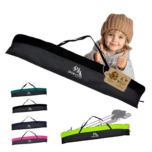 BambiniWelt Skitasche für Kinder 125cm - Robuste, wasserdichte Skitasche aus Cordura für Ski, Stöcke und Handschuhe – ideal für die Skischule und stressfreies Packen.