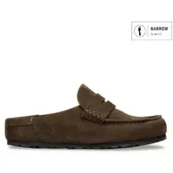 Birkenstock Damen Naples Wrapped Loafers aus braunem Wildleder (39) - Die Birkenstock Naples Wrapped Loafers vereinen Komfort und Stil. Der Mokassin-Look mit markanten Nähten sorgt für einen modischen Auftritt. Die bequeme EVA-Gummisohle garantiert sicheren Halt und Flexibilität.