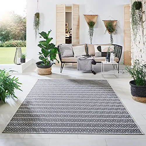 Steffensmeier Indoor Outdoor Teppich Öland - Teppich für Balkon, Terrasse und Küche, wasserfest und strapazierfähig aus 100 % Polypropylen, perfekt für Gartenpartys oder entspannte Stunden