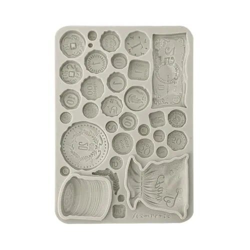 Stamperia - Silicon Mould A5 for Scrapbooking, Bullet Journals and More, Non-Stick Surface, Suitable for Air-Dry Clay, Resin and More, Perfect for Crafts and Gifting (Venice, City of Art - Old Coins)