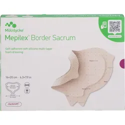 Mepilex Border Sacrum Schaumverband 16x20 cm - Steril, 5 St. - Arzneimittel für Wundversorgung, hochabsorbierend und schmerzlindern, ideal für postoperative Wunden.