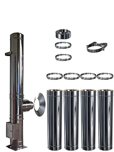 Schornstein-Zentrallager Schornstein Edelstahlschornstein Bausatz doppelwandig DW 120 Höhe 3,2 - 9,7 m 520 cm