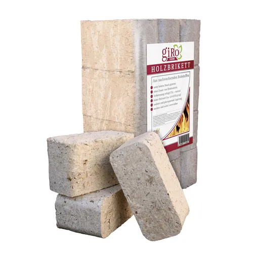 Dema Giro Holzbriketts eckig 10kg für Kaminofen - Effiziente 10 kg Holzbriketts für Kaminöfen und Kachelöfen. Umweltfreundlich aus nachwachsenden Rohstoffen, bieten sie eine optimale Heizleistung für gemütliche Abende.