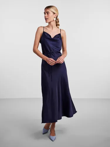 Y.A.S Spaghettikleid "YASTHEA STRAP LONG DRESS S. NOOS" in Evening Blue, Gr. 46 - Sommerkleider - Elegantes Spaghettikleid aus leichtem, anschmiegsamem Webstoff für höchsten Tragekomfort und stilvolle Auftritte.