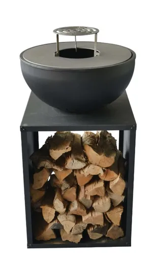 Feuerstelle Feuerschale rauchfrei mit Grillfunktion Planchaplatte 2769