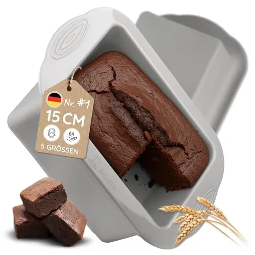 Backefix Backform Batzen B15 – Silikon Brotbackform 15 x 11 x 7,5 cm - Eckige Brotbackform aus fruchtsäurebeständigem Silikon mit hervorragender Antihaftwirkung. Spülmaschinenfest und hitzebeständig bis 230 °C – ideal für süße und herzhafte Backwaren.