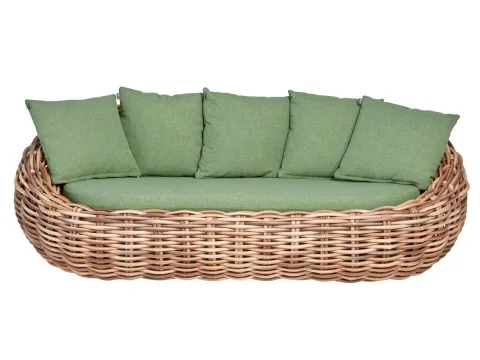 AppleBee Cocoon Lounge Sofa Grün mit Kissen 236x130x92cm - Stylisches AppleBee Cocoon Lounge Sofa für den Außenbereich. Mit hochwertigen Kissen, die für optimalen Komfort sorgen. Ideal für entspannte Stunden im Garten.