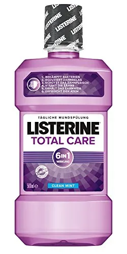 Listerine Total Care Mundspülung, 6in1 Mundwasser, antibakteriell und mit Fluorid gegen Karies