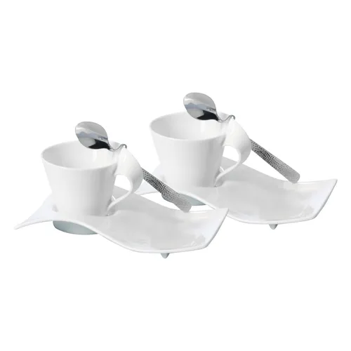 Villeroy & Boch NewWave Caffè Cappuccino-Set 6-teilig - Stylisches 6-teiliges Cappuccino-Set von Villeroy & Boch aus hochwertigem Porzellan. Ideal für stilvolles Servieren von Cappuccino, spülmaschinen- und mikrowellenfest.